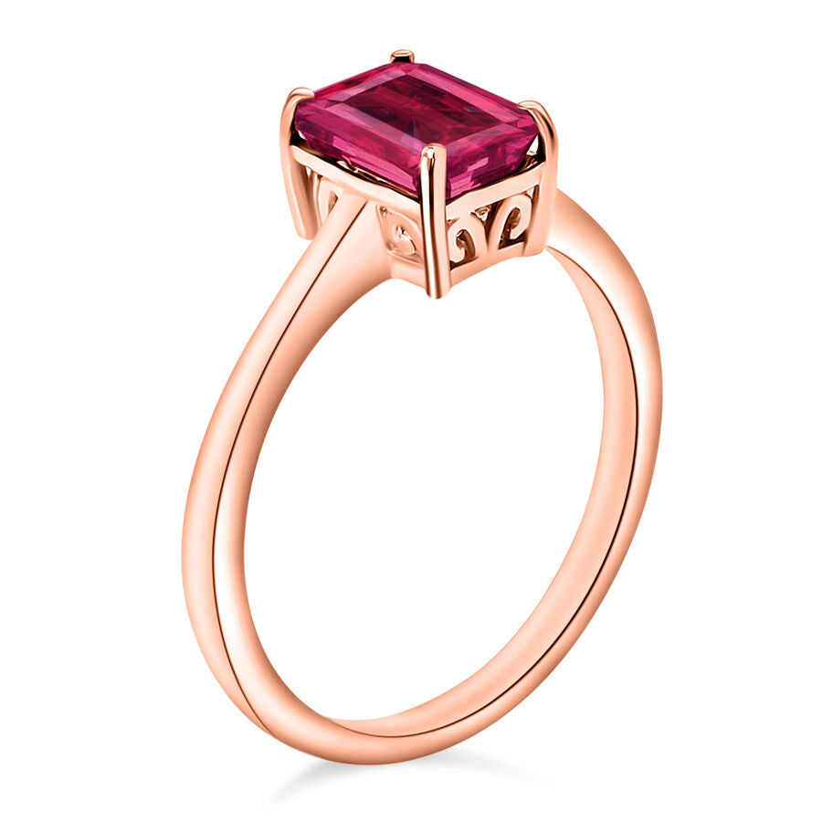 14K Rose Gold   Rubellite  Solitaire Ring 1.36 ct,  Gold Wt. 4 Gms  1.360  Ct. 8001540 2
