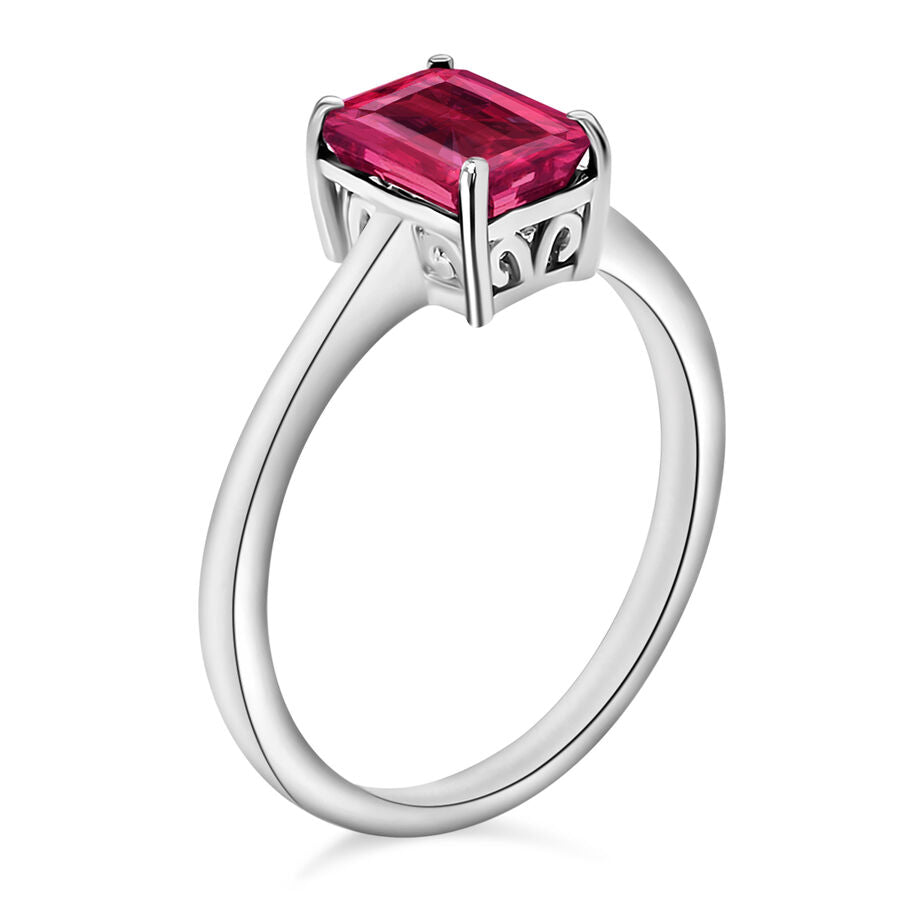 18K W Gold   Rubellite  Solitaire Ring 1.36 ct,  Gold Wt. 5.5 Gms  1.360  Ct. 8001557 2