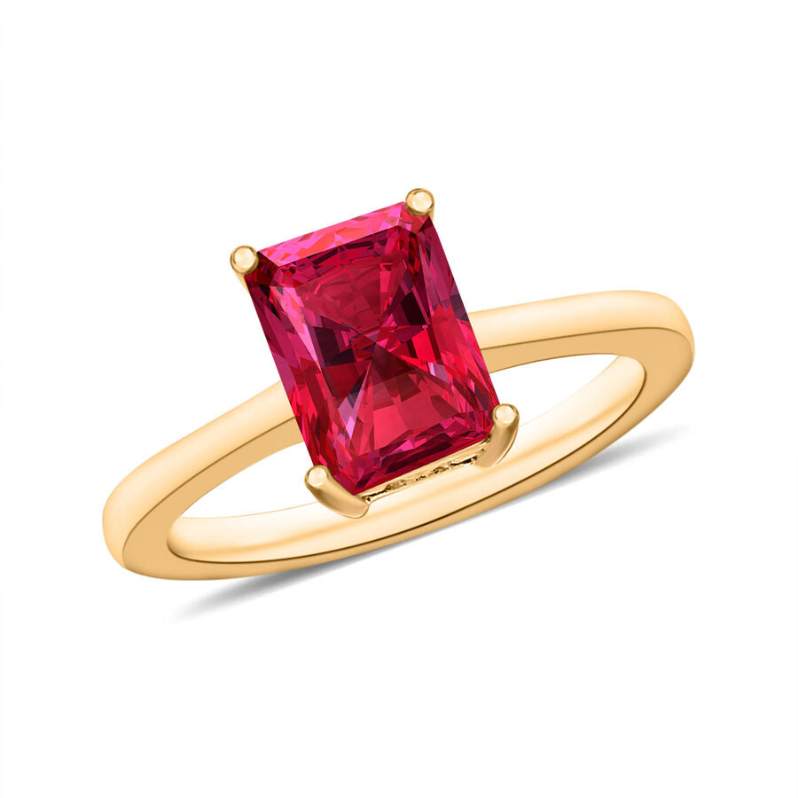 18K Yellow Gold   Rubellite  Solitaire Ring 1.36 ct,  Gold Wt. 5.5 Gms  1.360  Ct. 8001574 0