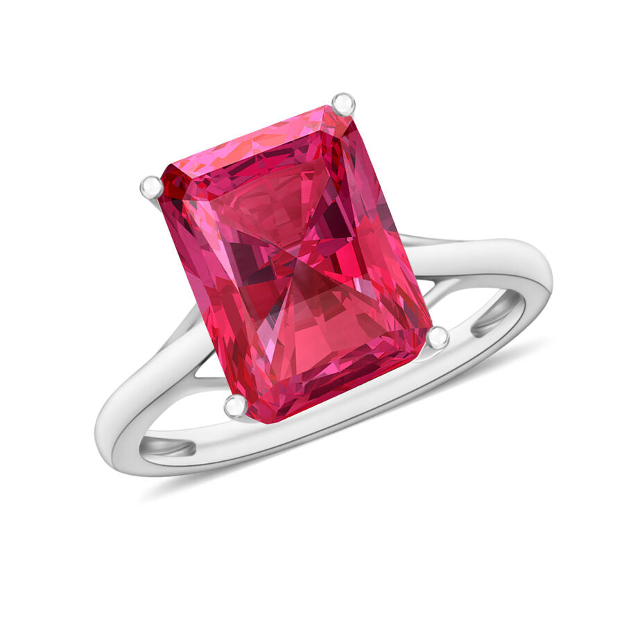 Rubellite  Solitaire Ring in Platinum Overlay Sterling Silver 3.20 ct  3.200  Ct. 8001625 0