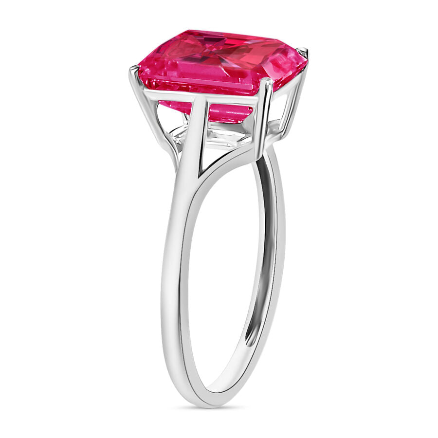 Rubellite  Solitaire Ring in Platinum Overlay Sterling Silver 3.20 ct  3.200  Ct. 8001625 2