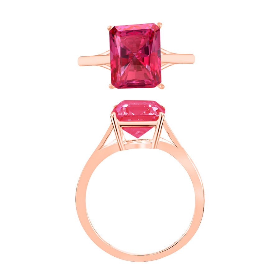 Rubellite  Solitaire Ring in Vermeil RG Sterling Silver 3.20 ct  3.200  Ct. 8001659 3