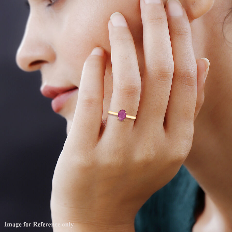 Mozambique Ruby  Solitaire Ring in Vermeil YG Sterling Silver 1.10 ct  1.240  Ct. 8001812 1