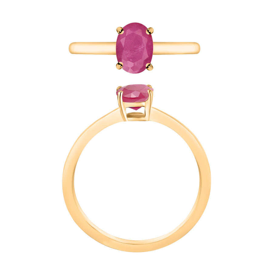 Mozambique Ruby  Solitaire Ring in Vermeil YG Sterling Silver 1.10 ct  1.240  Ct. 8001812 3