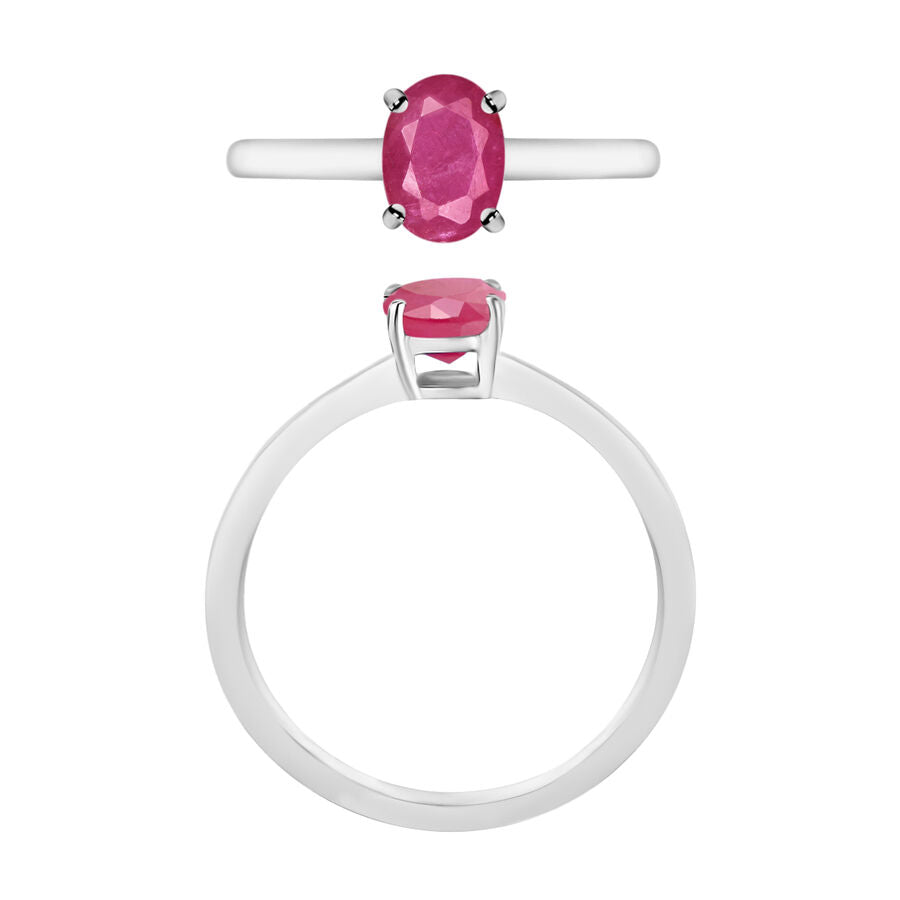 14K W Gold   Mozambique Ruby  Solitaire Ring 1.10 ct,  Gold Wt. 4 Gms  1.100  Ct. 8001846 3