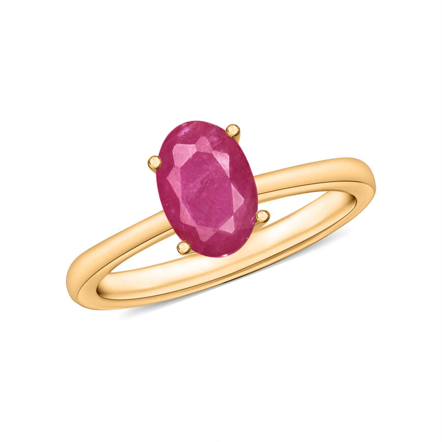 14K Yellow Gold  AA   Mozambique Ruby  Solitaire Ring 1.10 ct,  Gold Wt. 4 Gms  1.100  Ct. 8001863 0