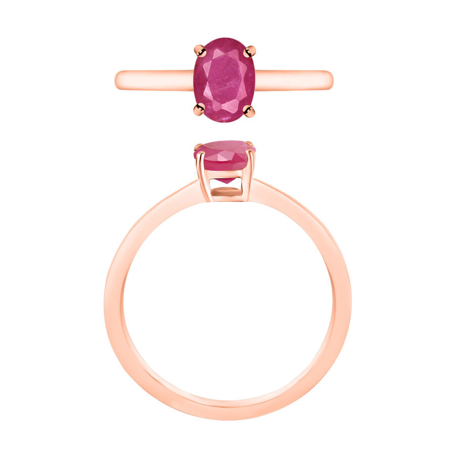 14K Rose Gold  AA   Mozambique Ruby  Solitaire Ring 1.10 ct,  Gold Wt. 4 Gms  1.100  Ct. 8001880 3