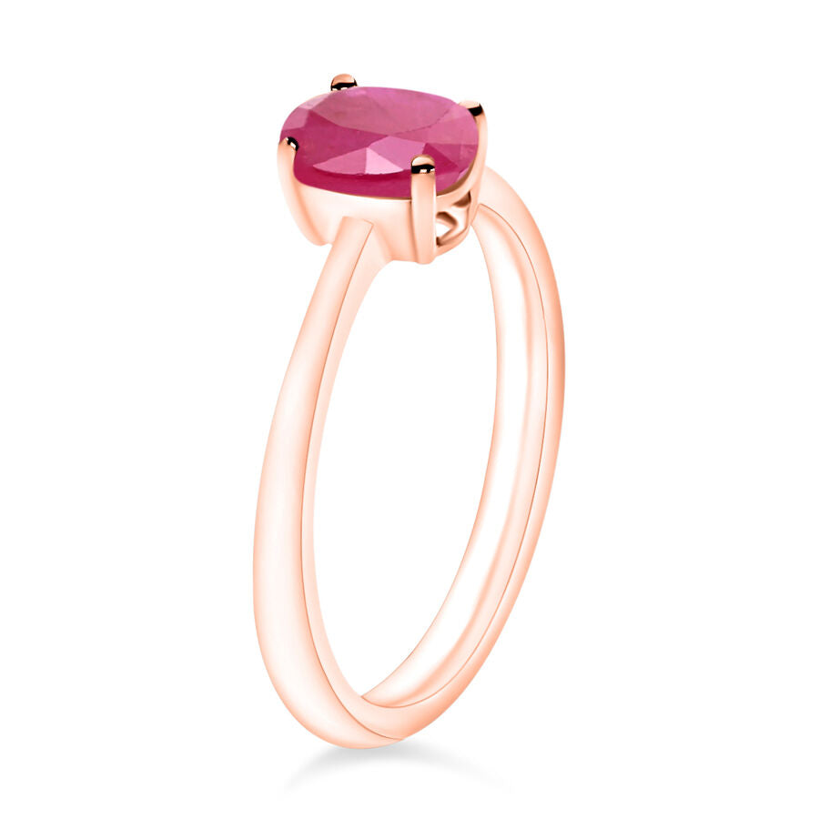 18K Rose Gold  AAA   Mozambique Ruby  Solitaire Ring 1.10 ct,  Gold Wt. 5.5 Gms  1.100  Ct. 8001931 2