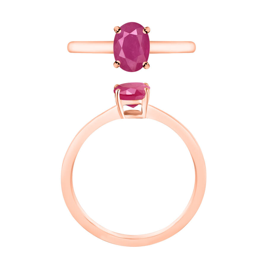 18K Rose Gold  AAA   Mozambique Ruby  Solitaire Ring 1.10 ct,  Gold Wt. 5.5 Gms  1.100  Ct. 8001931 3