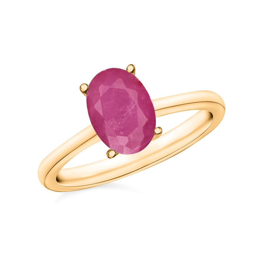 Mozambique Ruby  Solitaire Ring in Vermeil YG Sterling Silver 1.60 ct  1.600  Ct. 8001982 0
