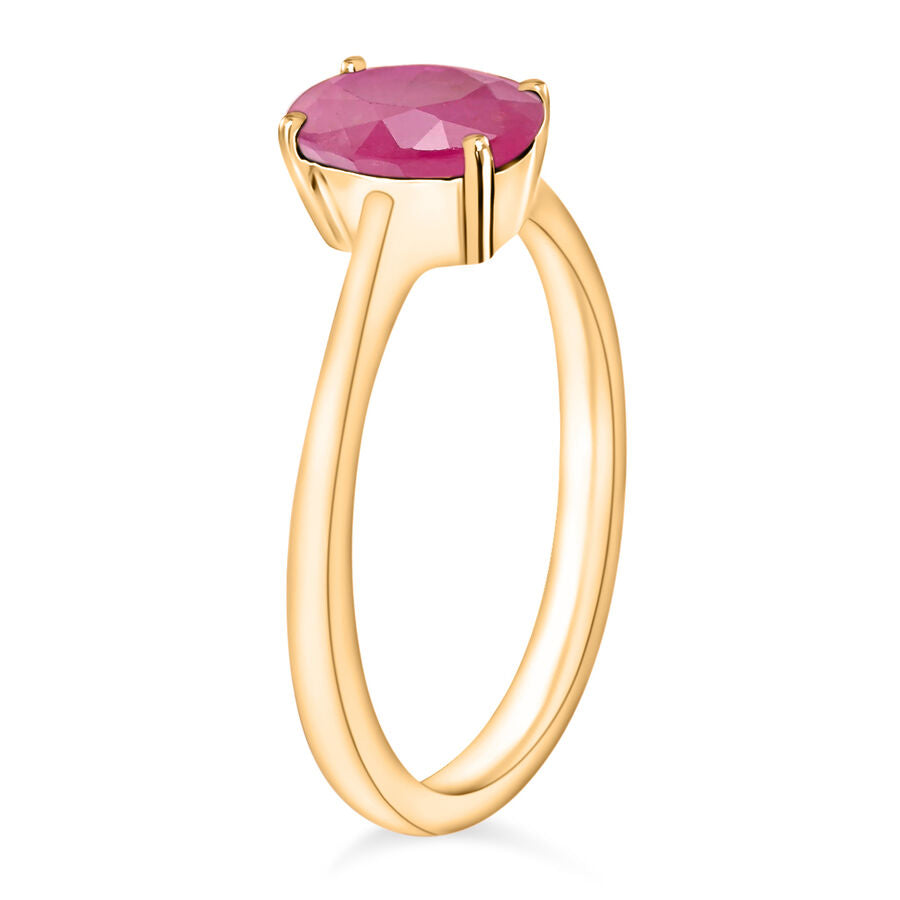 Mozambique Ruby  Solitaire Ring in Vermeil YG Sterling Silver 1.60 ct  1.600  Ct. 8001982 2