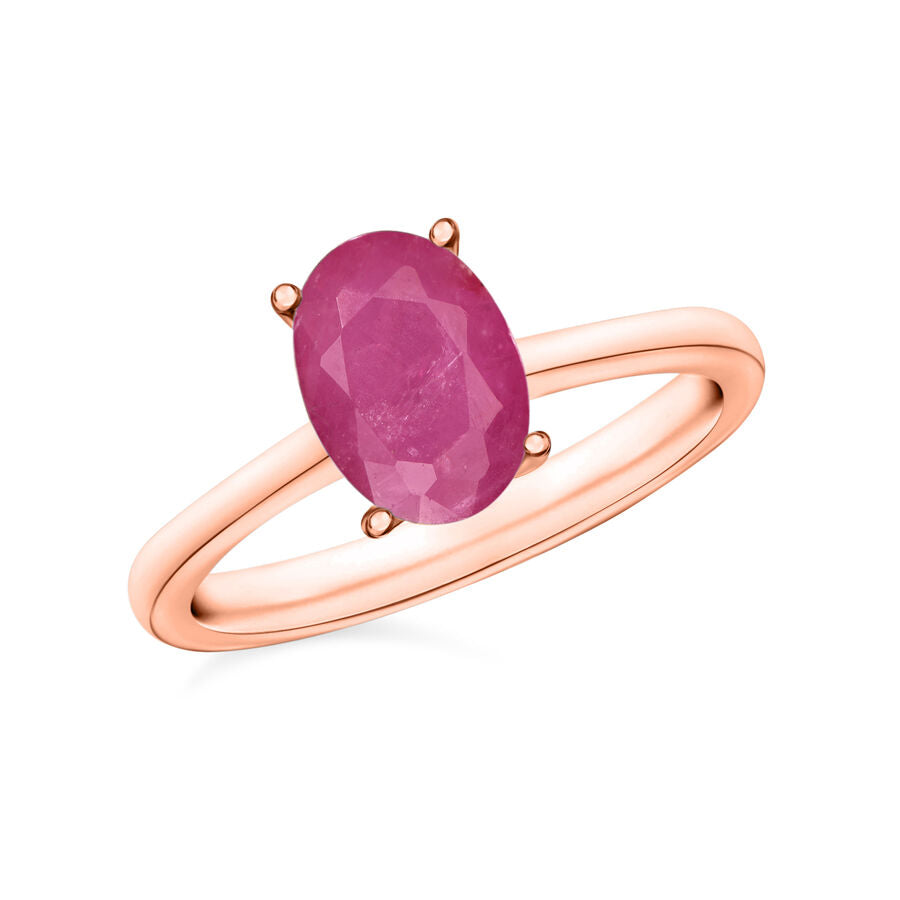 Mozambique Ruby  Solitaire Ring in Vermeil RG Sterling Silver 1.60 ct  1.600  Ct. 8001999 0