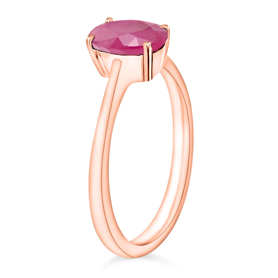 Mozambique Ruby  Solitaire Ring in Vermeil RG Sterling Silver 1.60 ct  1.600  Ct. 8001999 2