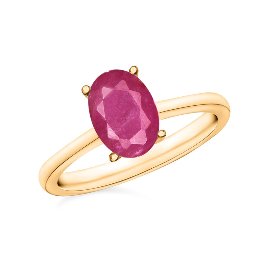14K Yellow Gold   Mozambique Ruby  Solitaire Ring 1.60 ct,  Gold Wt. 4 Gms  1.600  Ct. 8002033 0