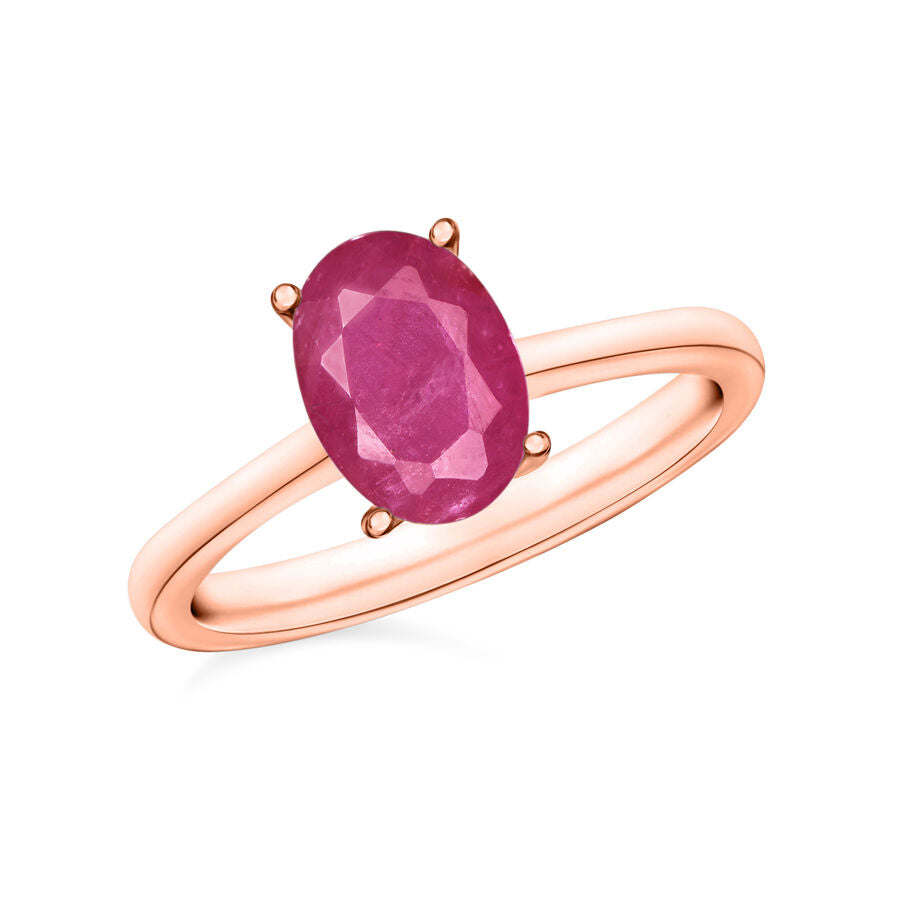 14K Rose Gold   Mozambique Ruby  Solitaire Ring 1.60 ct,  Gold Wt. 4 Gms  1.600  Ct. 8002050 0