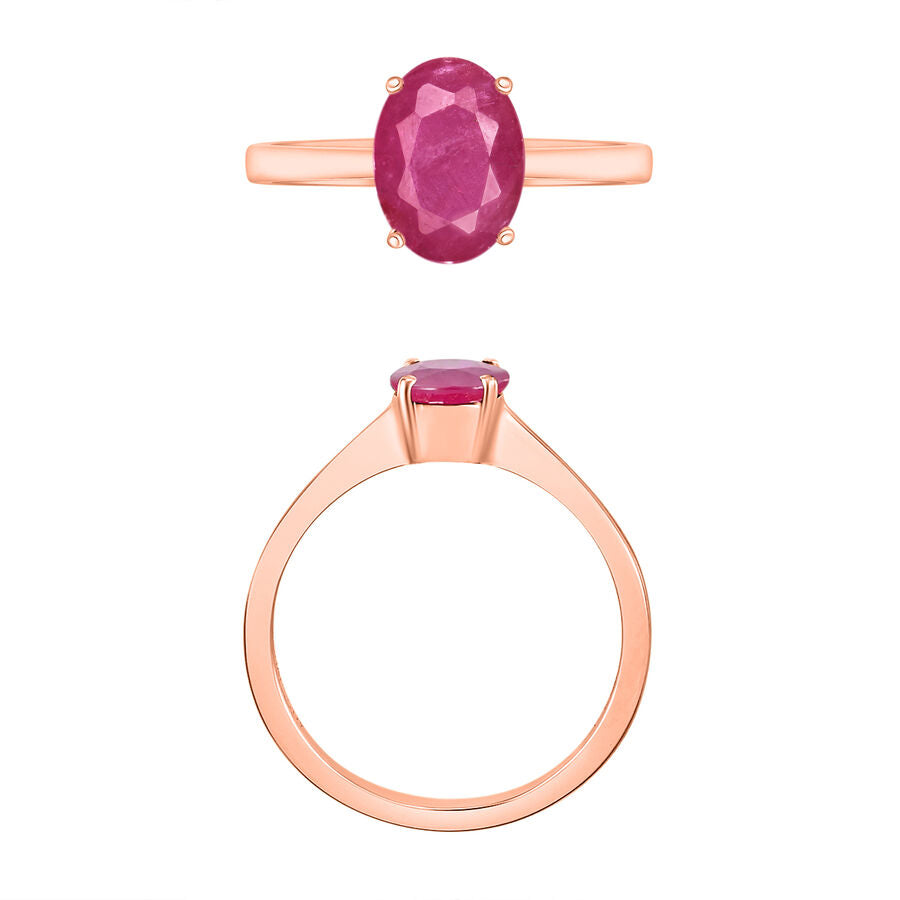 14K Rose Gold   Mozambique Ruby  Solitaire Ring 1.60 ct,  Gold Wt. 4 Gms  1.600  Ct. 8002050 3