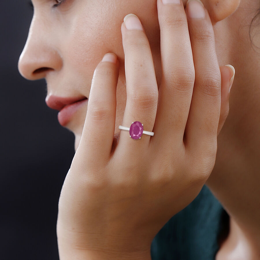 18K W Gold   Mozambique Ruby  Solitaire Ring 1.60 ct,  Gold Wt. 5.5 Gms  1.600  Ct. 8002067 1