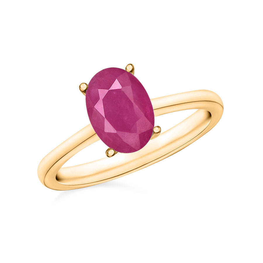 18K Yellow Gold   Mozambique Ruby  Solitaire Ring 1.60 ct,  Gold Wt. 5.5 Gms  1.600  Ct. 8002084 0
