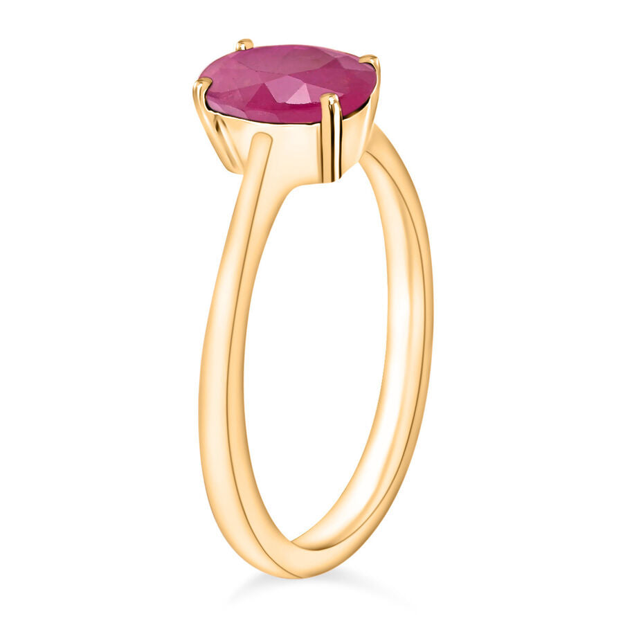 18K Yellow Gold   Mozambique Ruby  Solitaire Ring 1.60 ct,  Gold Wt. 5.5 Gms  1.600  Ct. 8002084 2