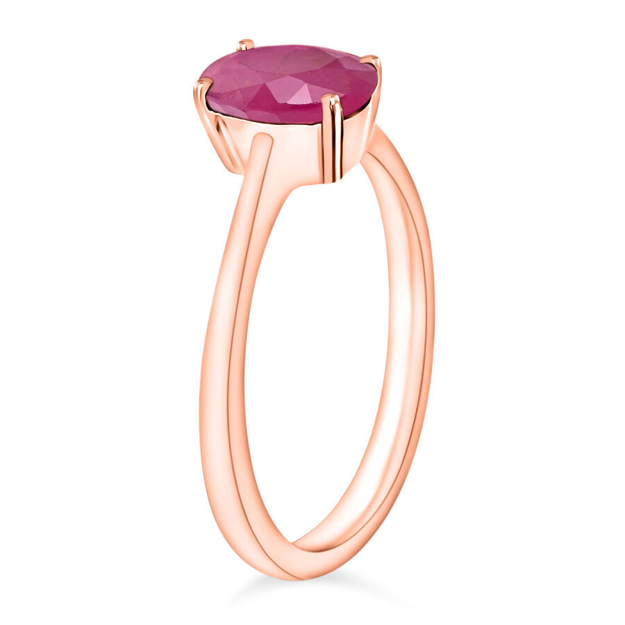 18K Rose Gold   Mozambique Ruby  Solitaire Ring 1.60 ct,  Gold Wt. 5.5 Gms  1.600  Ct. 8002101 2