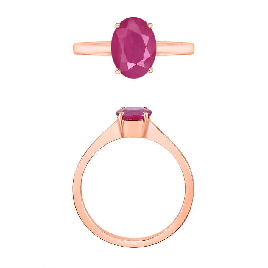 18K Rose Gold   Mozambique Ruby  Solitaire Ring 1.60 ct,  Gold Wt. 5.5 Gms  1.600  Ct. 8002101 3