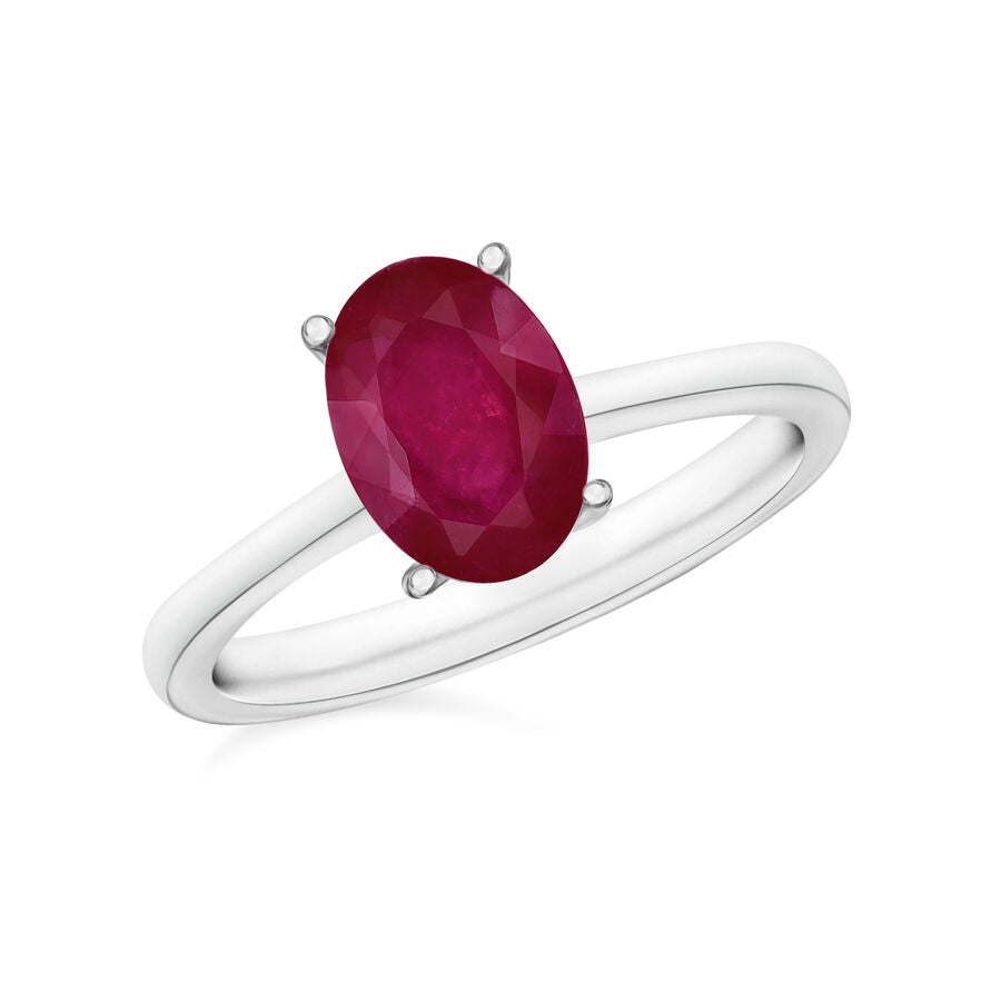 950 Platinum   Mozambique Ruby  Solitaire Ring 1.60 ct,  Platinum Wt. 5.5 Gms  1.600  Ct. 8002118 0
