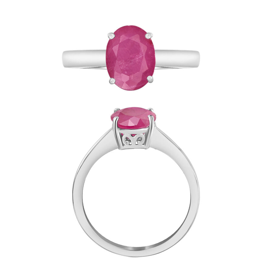 A  Mozambique Ruby  Solitaire Ring in Platinum Overlay Sterling Silver 2.60 ct  2.600  Ct. 8002135 3