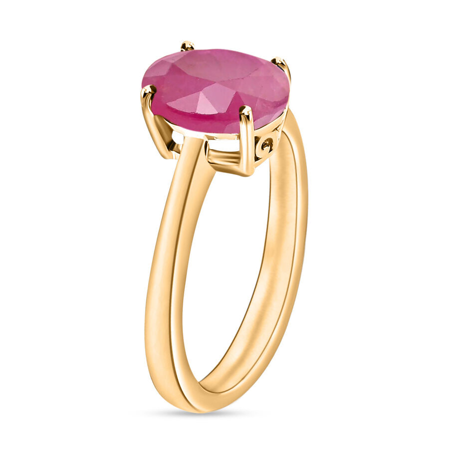 A  Mozambique Ruby  Solitaire Ring in Vermeil YG Sterling Silver 2.60 ct  2.600  Ct. 8002152 2