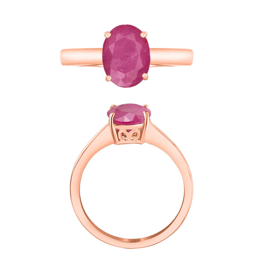 A  Mozambique Ruby  Solitaire Ring in Vermeil RG Sterling Silver 2.60 ct  2.600  Ct. 8002169 3
