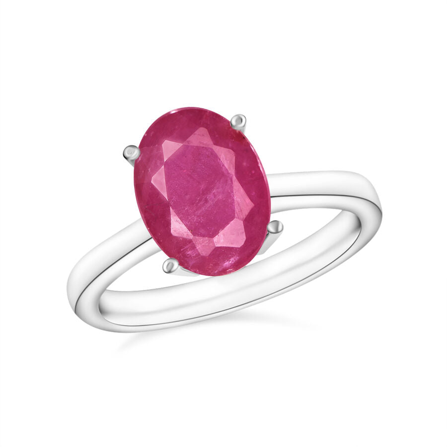 14K W Gold  AA   Mozambique Ruby  Solitaire Ring 2.60 ct,  Gold Wt. 4 Gms  2.600  Ct. 8002186 0