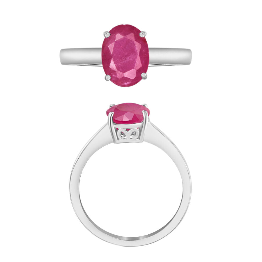 14K W Gold  AA   Mozambique Ruby  Solitaire Ring 2.60 ct,  Gold Wt. 4 Gms  2.600  Ct. 8002186 3