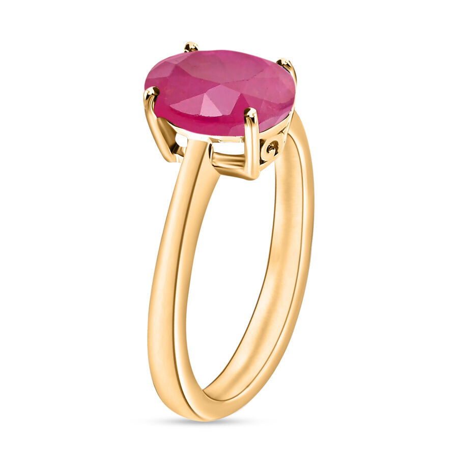 14K Yellow Gold  AA   Mozambique Ruby  Solitaire Ring 2.60 ct,  Gold Wt. 4 Gms  2.600  Ct. 8002203 2