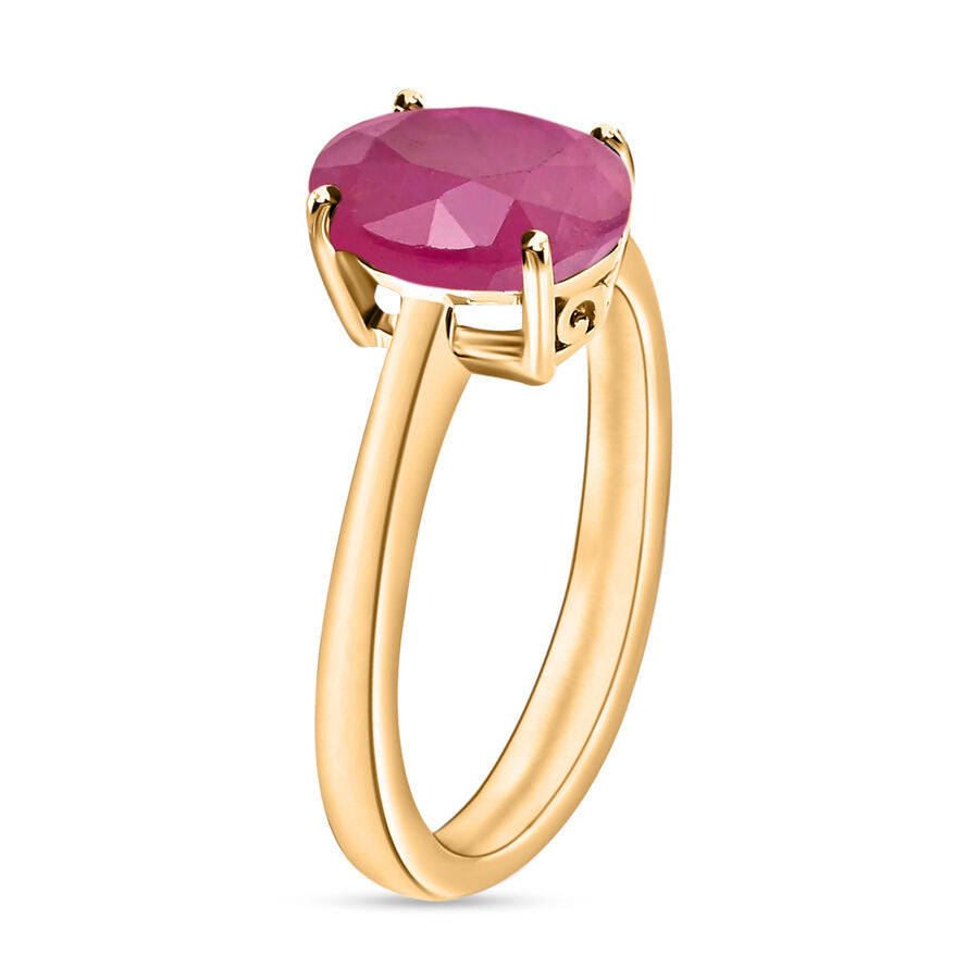 18K Yellow Gold  AAA   Mozambique Ruby  Solitaire Ring 2.60 ct,  Gold Wt. 5.5 Gms  2.600  Ct. 8002254 2