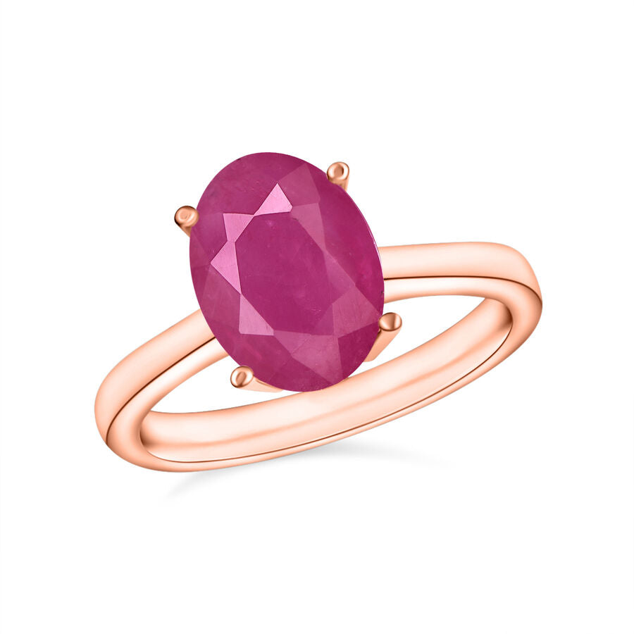 18K Rose Gold   Mozambique Ruby  Solitaire Ring 2.60 ct,  Gold Wt. 5.5 Gms  2.600  Ct. 8002271 0