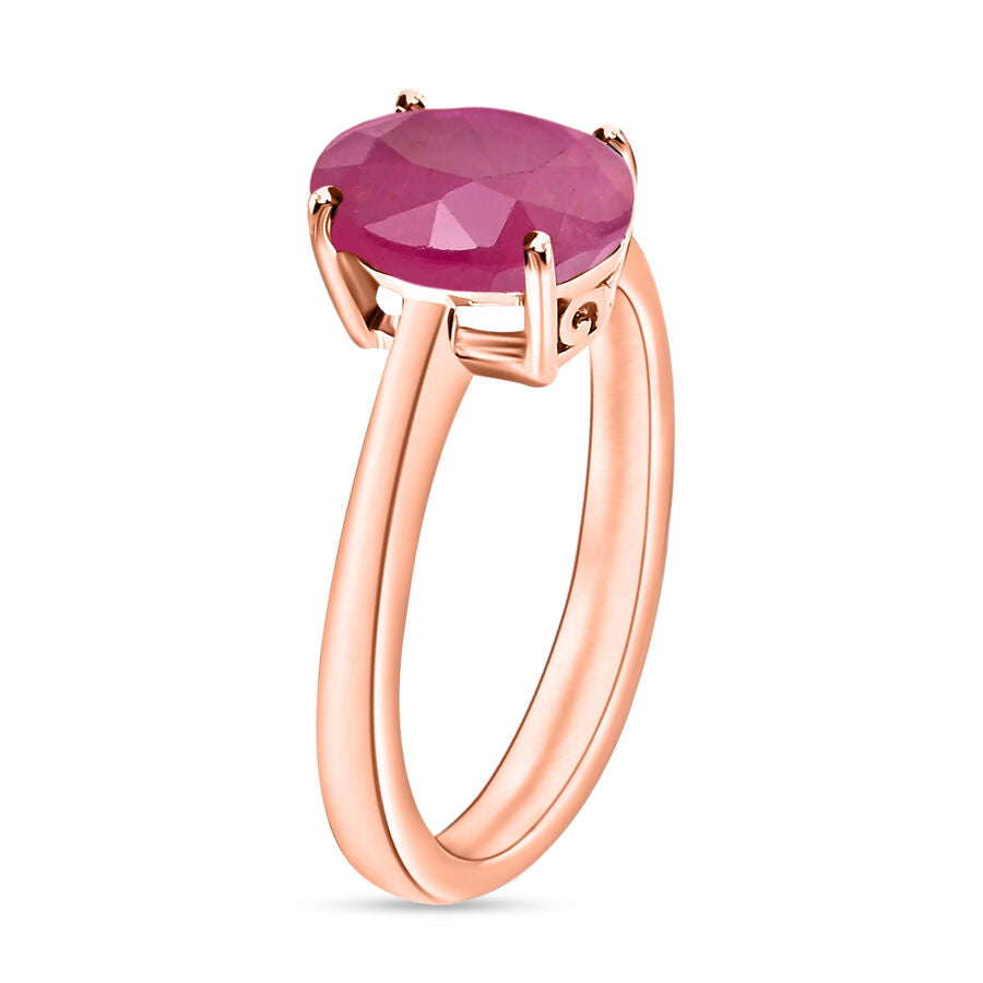 18K Rose Gold   Mozambique Ruby  Solitaire Ring 2.60 ct,  Gold Wt. 5.5 Gms  2.600  Ct. 8002271 2