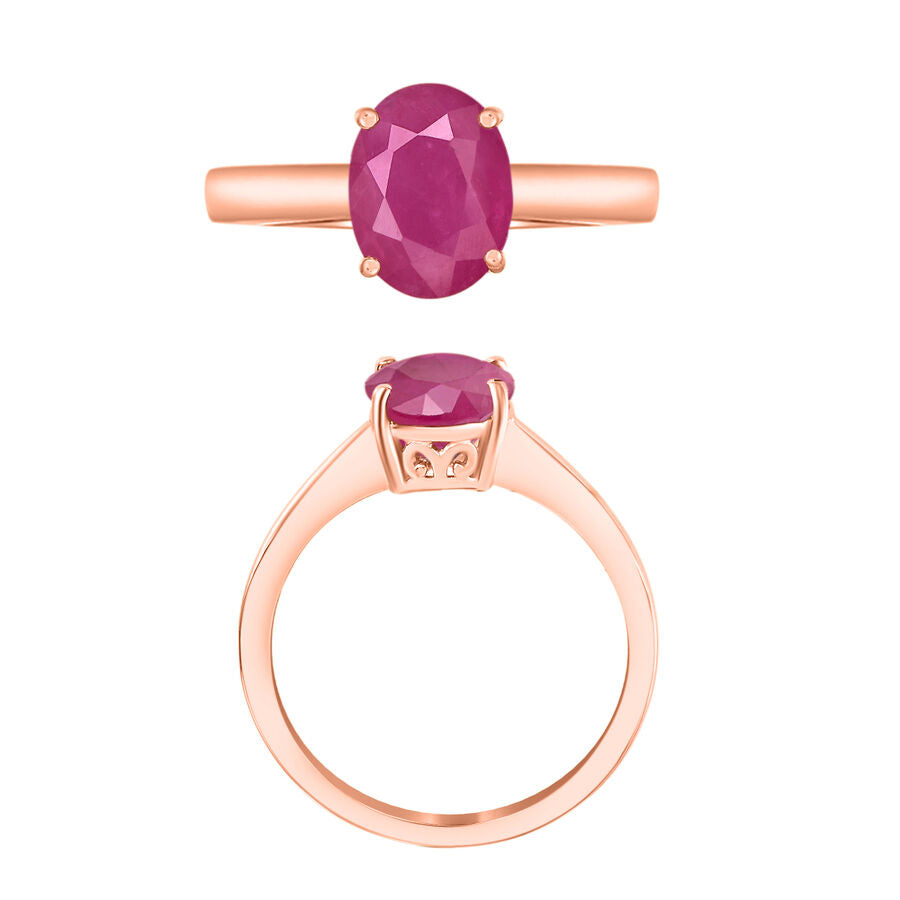 18K Rose Gold   Mozambique Ruby  Solitaire Ring 2.60 ct,  Gold Wt. 5.5 Gms  2.600  Ct. 8002271 3
