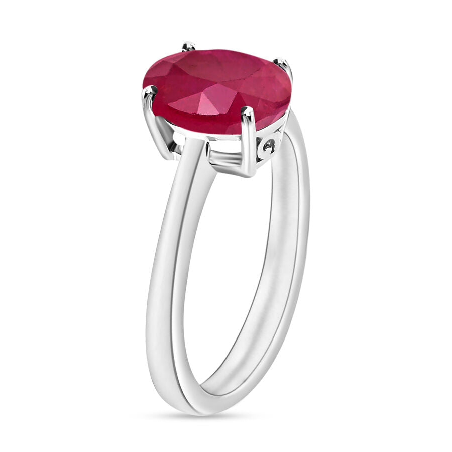 950 Platinum  AAAA  Mozambique Ruby  Solitaire Ring 2.60 ct,  Platinum Wt. 5.5 Gms  2.600  Ct. 8002288 2
