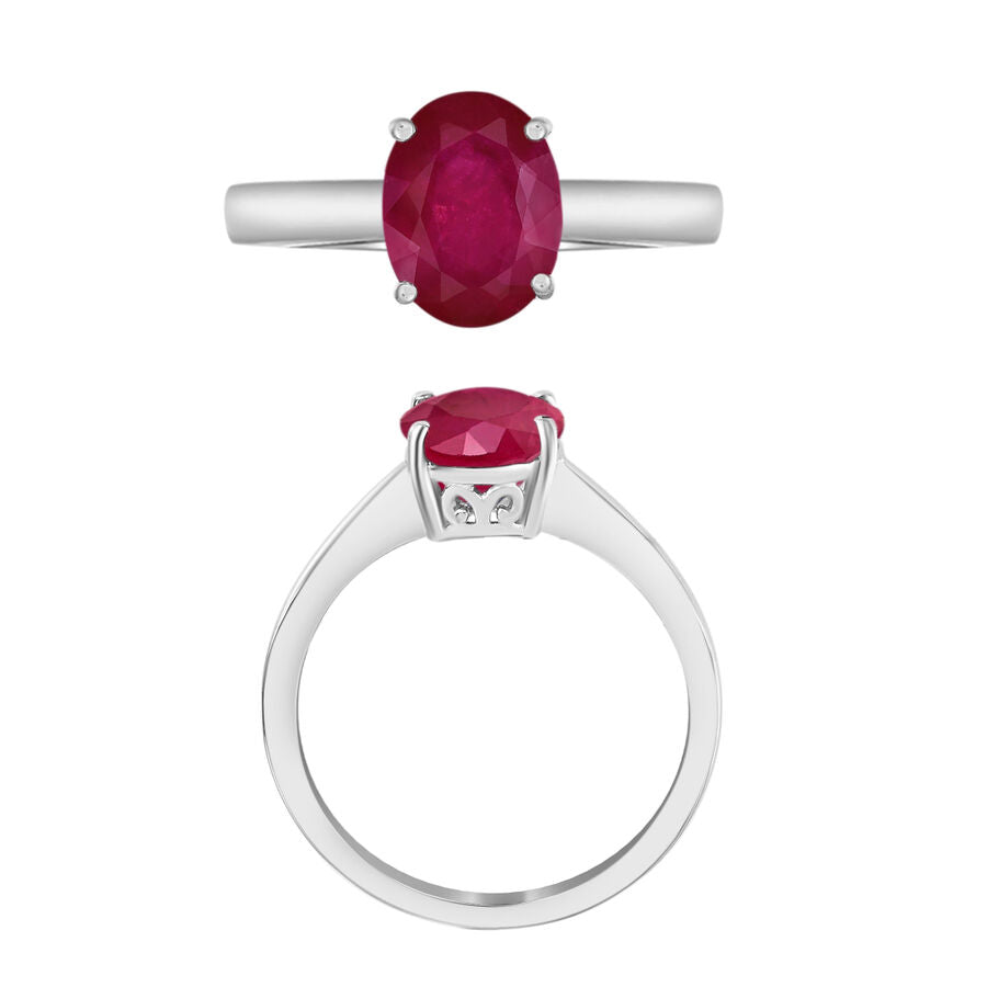 950 Platinum  AAAA  Mozambique Ruby  Solitaire Ring 2.60 ct,  Platinum Wt. 5.5 Gms  2.600  Ct. 8002288 3