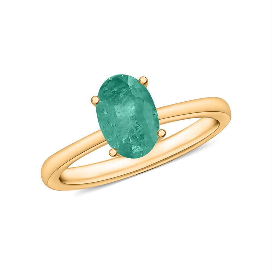 14K Yellow Gold  AA   Zambian Emerald  Solitaire Ring 0.82 ct,  Gold Wt. 4 Gms  0.820  Ct. 8002373 0