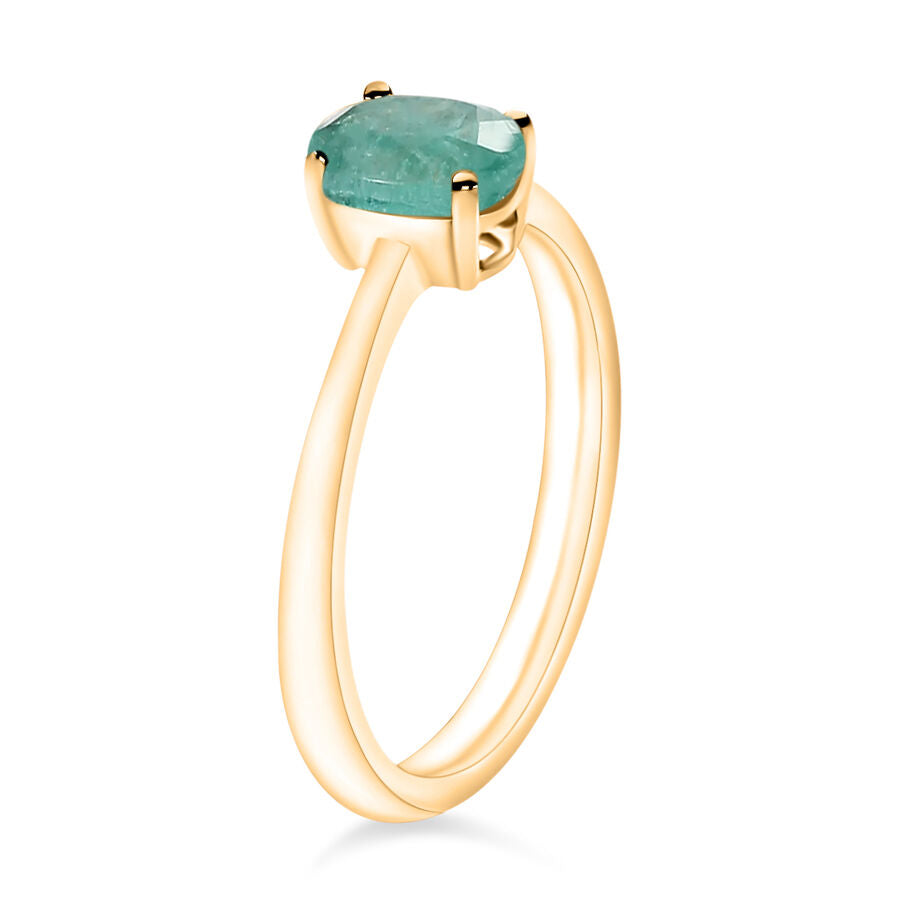 14K Yellow Gold  AA   Zambian Emerald  Solitaire Ring 0.82 ct,  Gold Wt. 4 Gms  0.820  Ct. 8002373 2