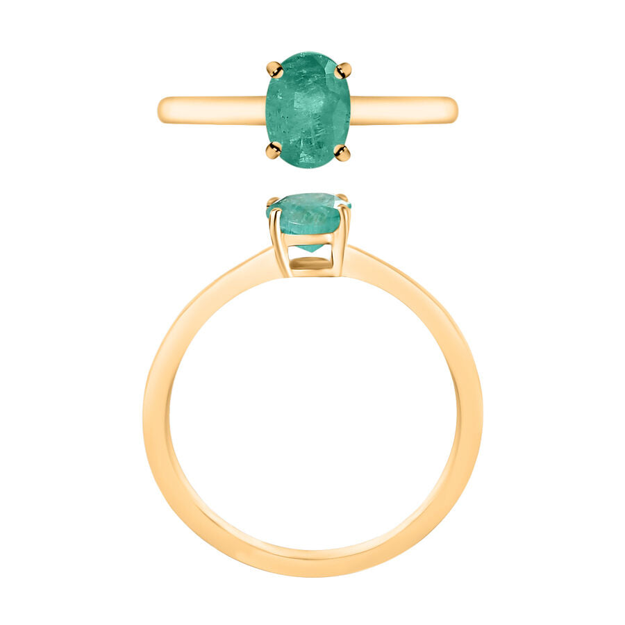 14K Yellow Gold  AA   Zambian Emerald  Solitaire Ring 0.82 ct,  Gold Wt. 4 Gms  0.820  Ct. 8002373 3