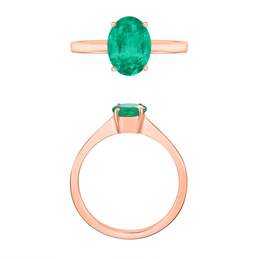 18K Rose Gold   Zambian Emerald  Solitaire Ring 1.20 ct,  Gold Wt. 5.5 Gms  1.200  Ct. 8002611 3