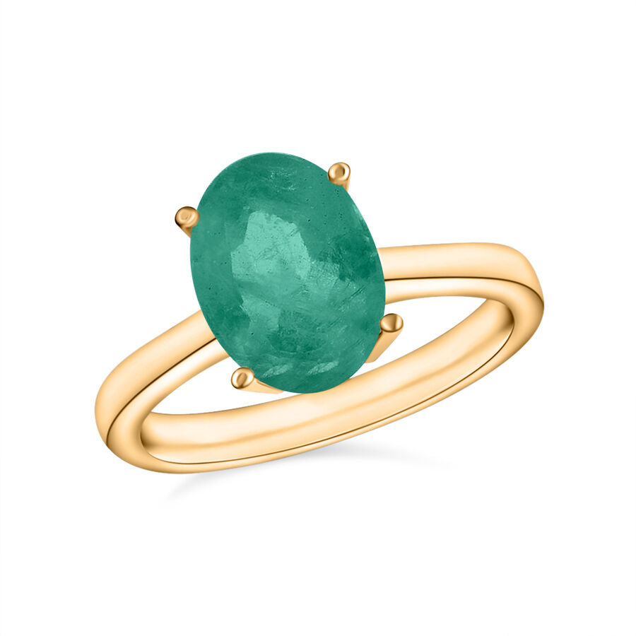 A  Zambian Emerald  Solitaire Ring in Vermeil YG Sterling Silver 1.80 ct  1.860  Ct. 8002662 0