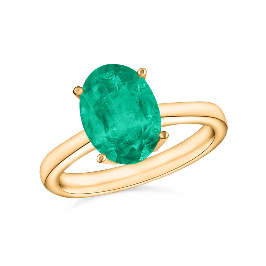 18K Yellow Gold  AAA   Zambian Emerald  Solitaire Ring 1.80 ct,  Gold Wt. 5.5 Gms  1.800  Ct. 8002764 0