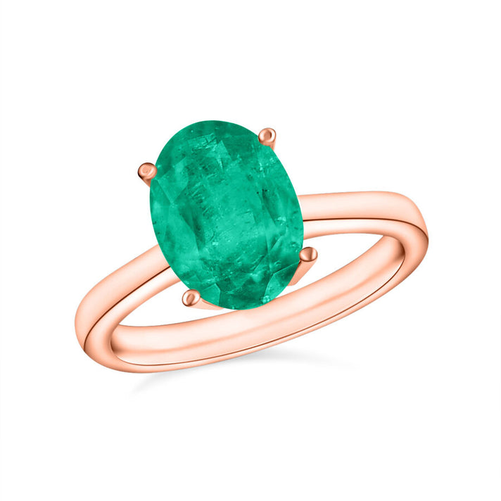 18K Rose Gold  AAA   Zambian Emerald  Solitaire Ring 1.80 ct,  Gold Wt. 5.5 Gms  1.800  Ct. 8002781 1