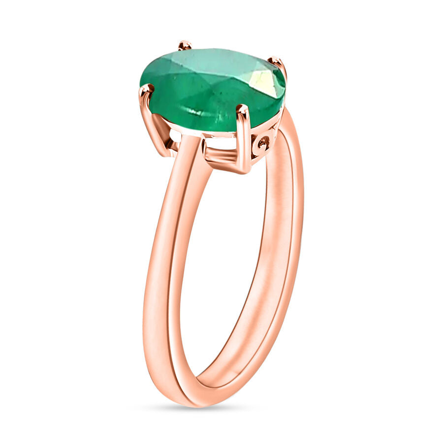 18K Rose Gold  AAA   Zambian Emerald  Solitaire Ring 1.80 ct,  Gold Wt. 5.5 Gms  1.800  Ct. 8002781 2