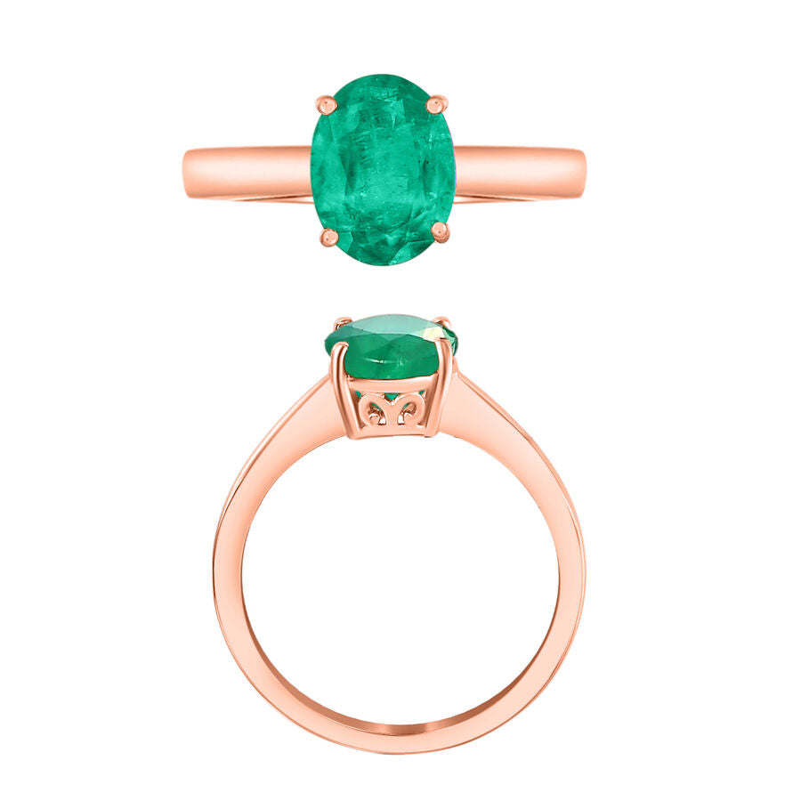 18K Rose Gold  AAA   Zambian Emerald  Solitaire Ring 1.80 ct,  Gold Wt. 5.5 Gms  1.800  Ct. 8002781 3