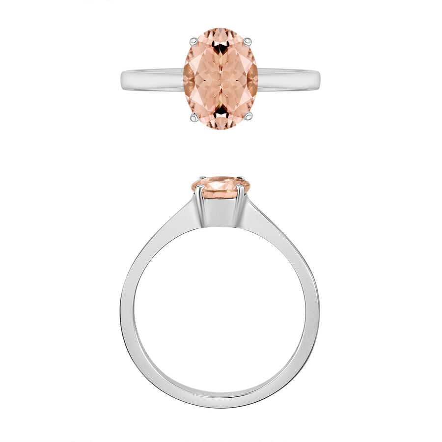 14K W Gold   Pink Morganite  Solitaire Ring 1.40 ct,  Gold Wt. 3 Gms  1.400  Ct. 8003342 3