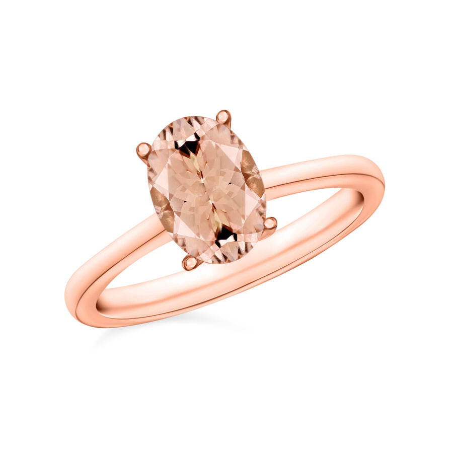 14K Rose Gold   Pink Morganite  Solitaire Ring 1.40 ct,  Gold Wt. 3 Gms  1.400  Ct. 8003376 0