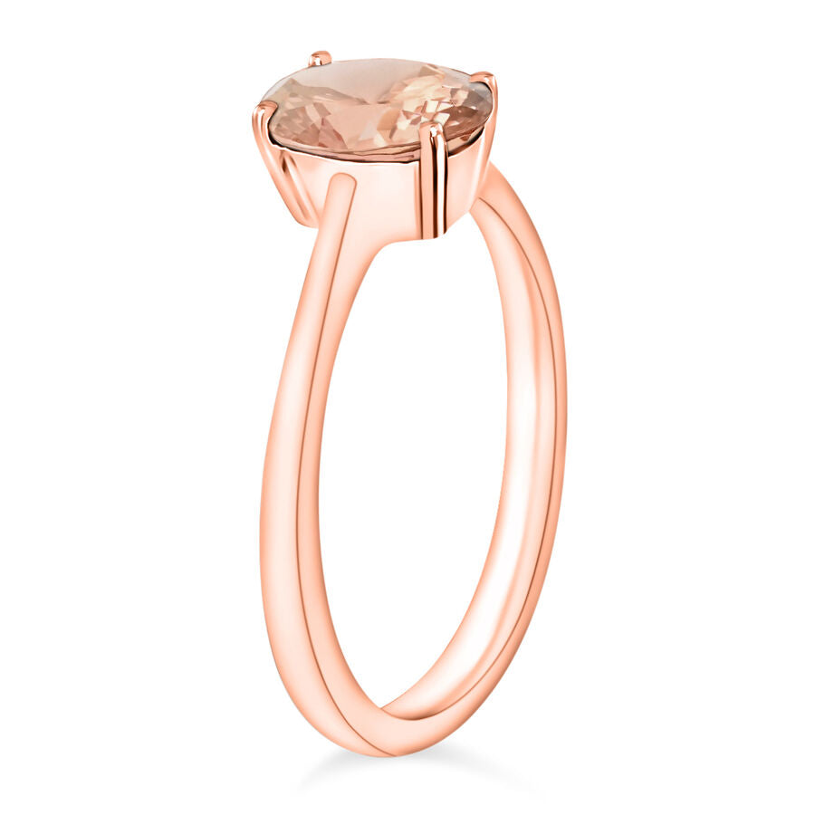 14K Rose Gold   Pink Morganite  Solitaire Ring 1.40 ct,  Gold Wt. 3 Gms  1.400  Ct. 8003376 2